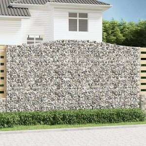 vidaXL 10 db íves horganyzott vas gabion kosár 400x50x220/240 cm kép