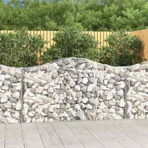 vidaXL 10 db íves horganyzott vas gabion kosár 200 x 50 x 100/120 cm kép