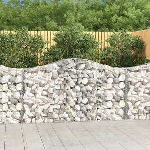 vidaXL 25 db íves horganyzott vas gabion kosár 200x30x100/120 cm kép