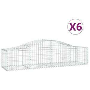 6 db íves horganyzott vas gabion kosár 200x50x40/60 cm kép