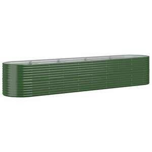 Zöld porszórt acél kerti magaságyás 368x80x68 cm kép