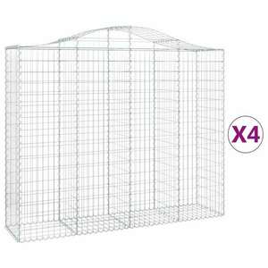 4 db íves horganyzott vas gabion kosár 200x50x160/180 cm kép