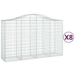 8 db íves horganyzott vas gabion kosár 200x50x120/140 cm kép