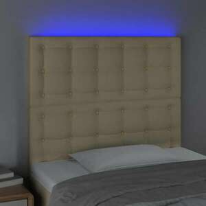 Krémszínű szövet led-es fejtámla 100x5x118/128 cm kép