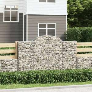 vidaXL 25 db íves horganyzott vas gabion kosár 200x30x120/140 cm kép