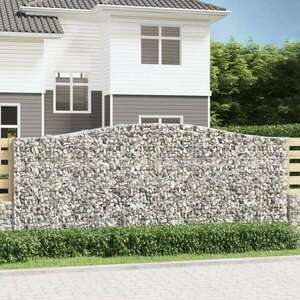 vidaXL 25 db íves horganyzott vas gabion kosár 400x50x160/180 cm kép