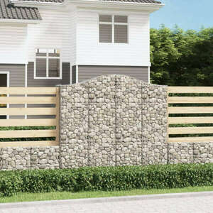 vidaXL 6 db íves horganyzott vas gabion kosár 200x50x180/200 cm kép