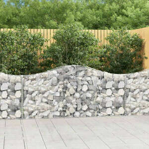 vidaXL 8 db íves horganyzott vas gabion kosár 200x30x80/100 cm kép