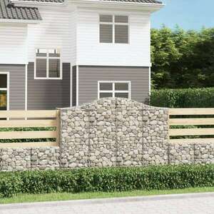 vidaXL 11 db íves horganyzott vas gabion kosár 200x50x140/160 cm kép