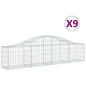 9 db íves horganyzott vas gabion kosár 200x30x40/60 cm kép