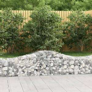 vidaXL 40 db íves horganyzott vas gabion kosár 200x50x40/60 cm kép