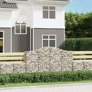 3 db íves horganyzott vas gabion kosár 200x30x120/140 cm kép