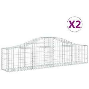 2 db íves horganyzott vas gabion kosár 200x30x40/60 cm kép