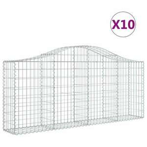 10 db íves horganyzott vas gabion kosár 200x30x80/100 cm kép