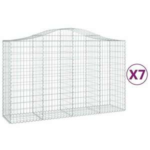 7 db íves horganyzott vas gabion kosár 200x50x120/140 cm kép