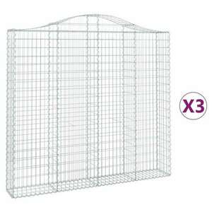 3 db íves horganyzott vas gabion kosár 200x30x180/200 cm kép