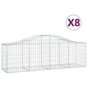 8 db íves horganyzott vas gabion kosár 200x50x60/80 cm kép