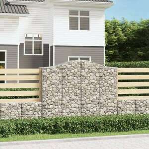 vidaXL 8 db íves horganyzott vas gabion kosár 200x50x160/180 cm kép