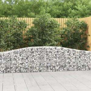 vidaXL 9 db íves horganyzott vas gabion kosár 400x30x60/80 cm kép