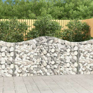 vidaXL 4 db íves horganyzott vas gabion kosár 200x30x100/120 cm kép