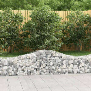 vidaXL 8 db íves horganyzott vas gabion kosár 200x50x40/60 cm kép