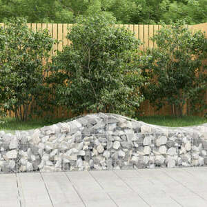 vidaXL 5 db íves horganyzott vas gabion kosár 200x50x40/60 cm kép