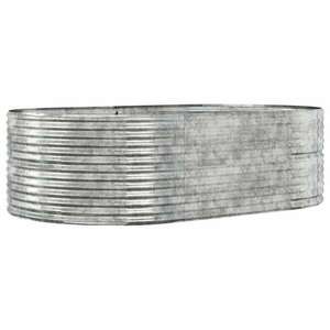 Ezüstszínű porszórt acél kerti magaságyás 212 x 140 x 68 cm kép
