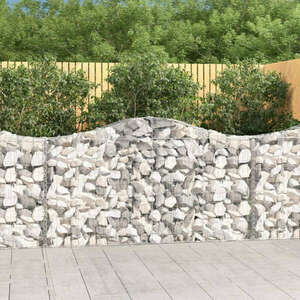 vidaXL 6 db íves horganyzott vas gabion kosár 200x30x100/120 cm kép