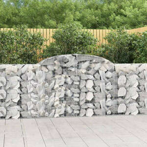 vidaXL 20 db íves horganyzott vas gabion kosár 300 x 30 x 100/120 cm kép