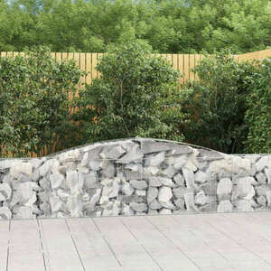 vidaXL 10 db íves horganyzott vas gabion kosár 400x30x60/80 cm kép