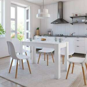 vidaXL magasfényű fehér forgácslap étkezőasztal 120 x 60 x 76 cm kép