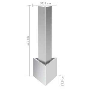 vidaXL ezüstszínű rozsdamentes acél kerti szökőkút 37, 7x32, 6x110 cm kép