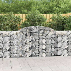 vidaXL 13 db íves horganyzott vas gabion kosár 300 x 50 x 100/120 cm kép