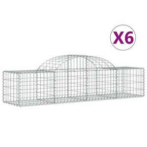 6 db íves horganyzott vas gabion kosár 200x50x40/60 cm kép