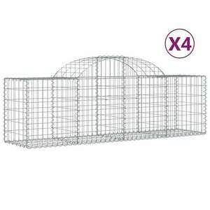 4 db íves horganyzott vas gabion kosár 200x50x60/80 cm kép