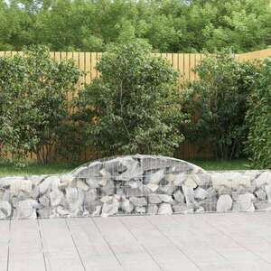 vidaXL 10 db íves horganyzott vas gabion kosár 300x30x40/60 cm kép