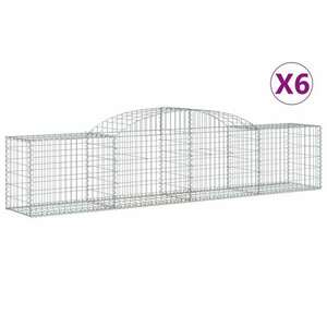 6 db íves horganyzott vas gabion kosár 300x50x60/80 cm kép