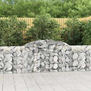 vidaXL 10 db íves horganyzott vas gabion kosár 300x30x80/100 cm kép