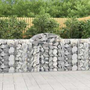 vidaXL 12 db íves horganyzott vas gabion kosár 200x50x100/120 cm kép