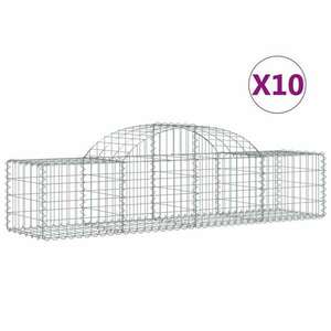 10 db íves horganyzott vas gabion kosár 200x50x40/60 cm kép