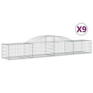 9 db íves horganyzott vas gabion kosár 300x50x40/60 cm kép