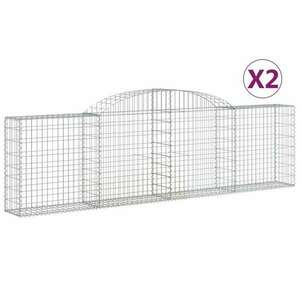 2 db íves horganyzott vas gabion kosár 300x30x80/100 cm kép