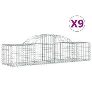 9 db íves horganyzott vas gabion kosár 200x50x40/60 cm kép