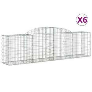 6 db íves horganyzott vas gabion kosár 300x50x80/100 cm kép