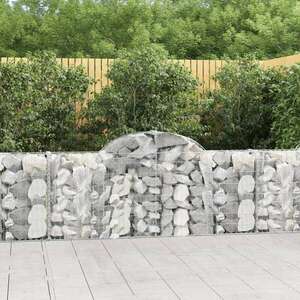 vidaXL 30 db íves horganyzott vas gabion kosár 200x30x80/100 cm kép