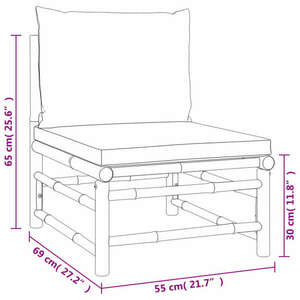 vidaXL 10 részes bambusz kerti ülőgarnitúra világosszürke párnákkal kép
