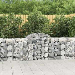 vidaXL 12 db íves horganyzott vas gabion kosár 200x50x80/100 cm kép