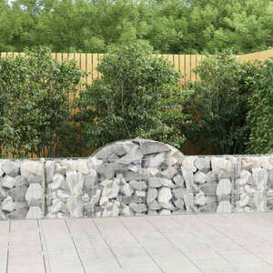 vidaXL 9 db íves horganyzott vas gabion kosár 200x30x60/80 cm kép