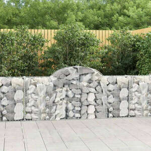 vidaXL 6 db íves horganyzott vas gabion kosár 200x30x80/100 cm kép