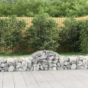 vidaXL 18 db íves horganyzott vas gabion kosár 200x50x40/60 cm kép